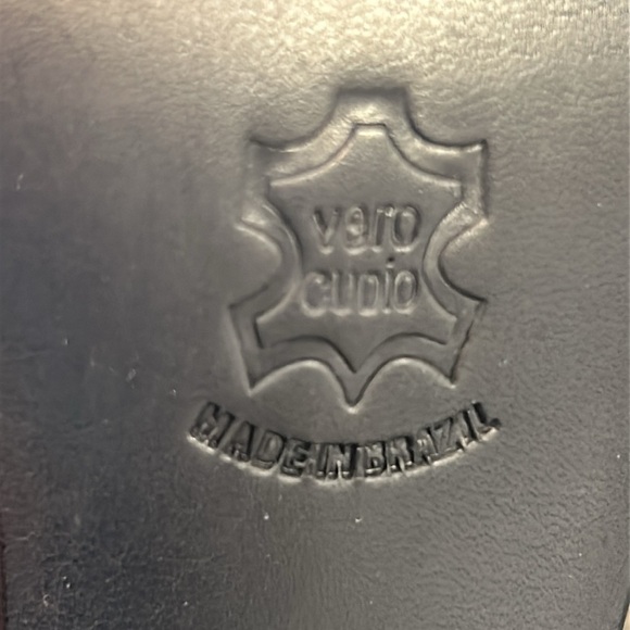 Brighton Revue Catch The Moon Black Leather Beaded Slip-On High Heel Sandals - Picture 7 of 11